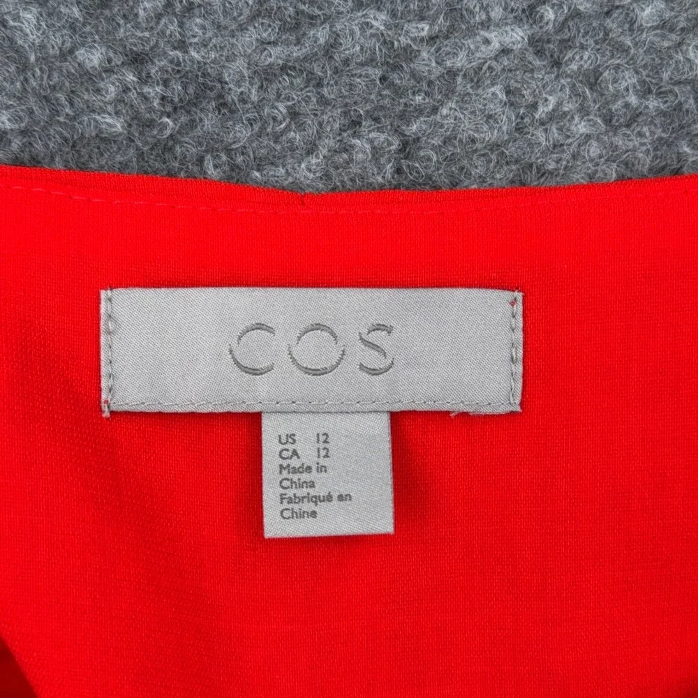 COS Red Tailored High Rise Straight Leg Trousers Pants Womens Size 12 US - Picture 3 of 7